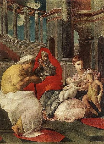 Francesco Primaticcio The Holy Family with Sts Elisabeth and John china oil painting image
